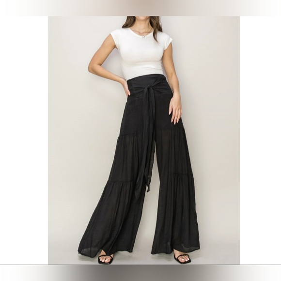 #630 SALE 🛑S,M,L NEW! Fabulous Boho Tie-Front Ruched Tiered Pants - Picture 12 of 12